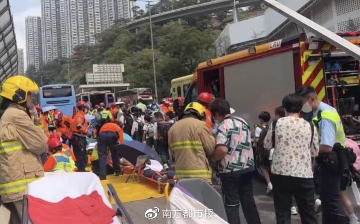 香港將軍澳隧道連環車禍  5車頭尾相撞 至少75人傷