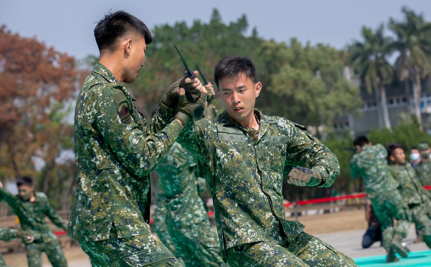  陸軍52工兵群演練近戰格鬥 圖：總統府提供 