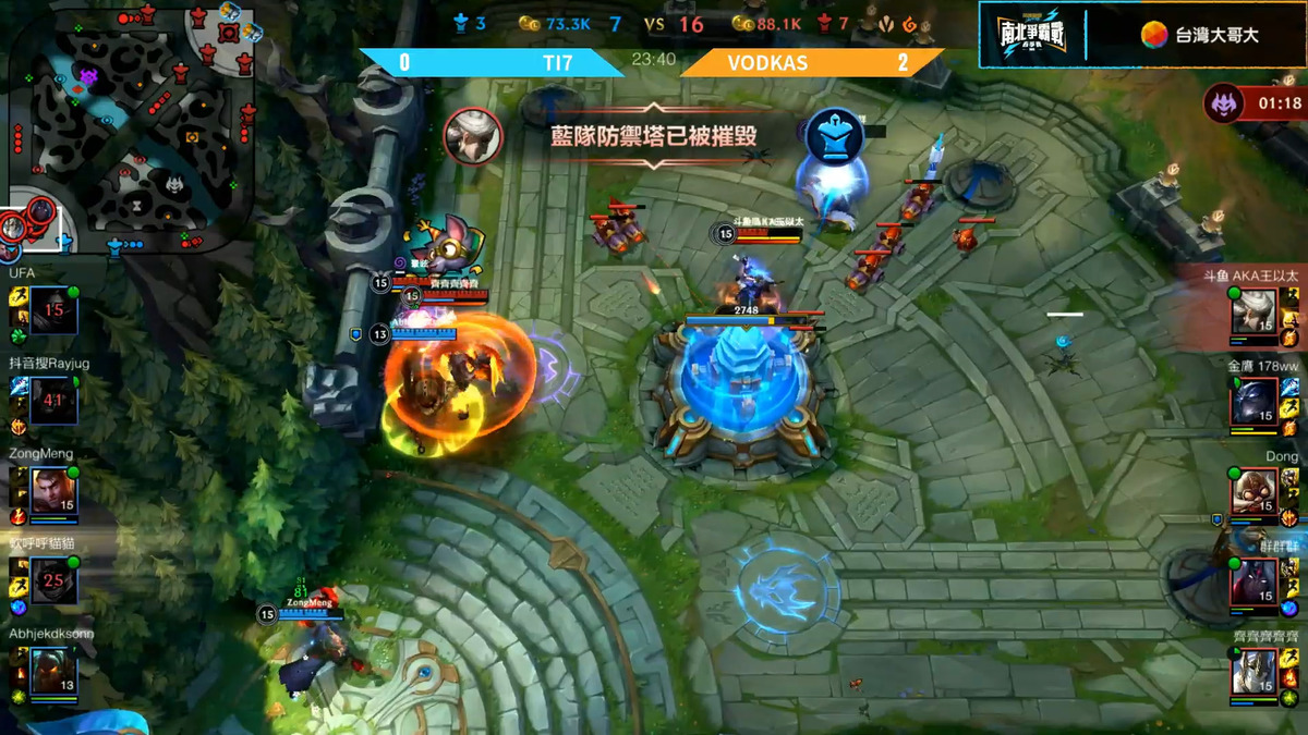 【VODKAS】 3：0 大勝【TI7】，南區霸主實至名歸 圖：台灣大哥大/提供