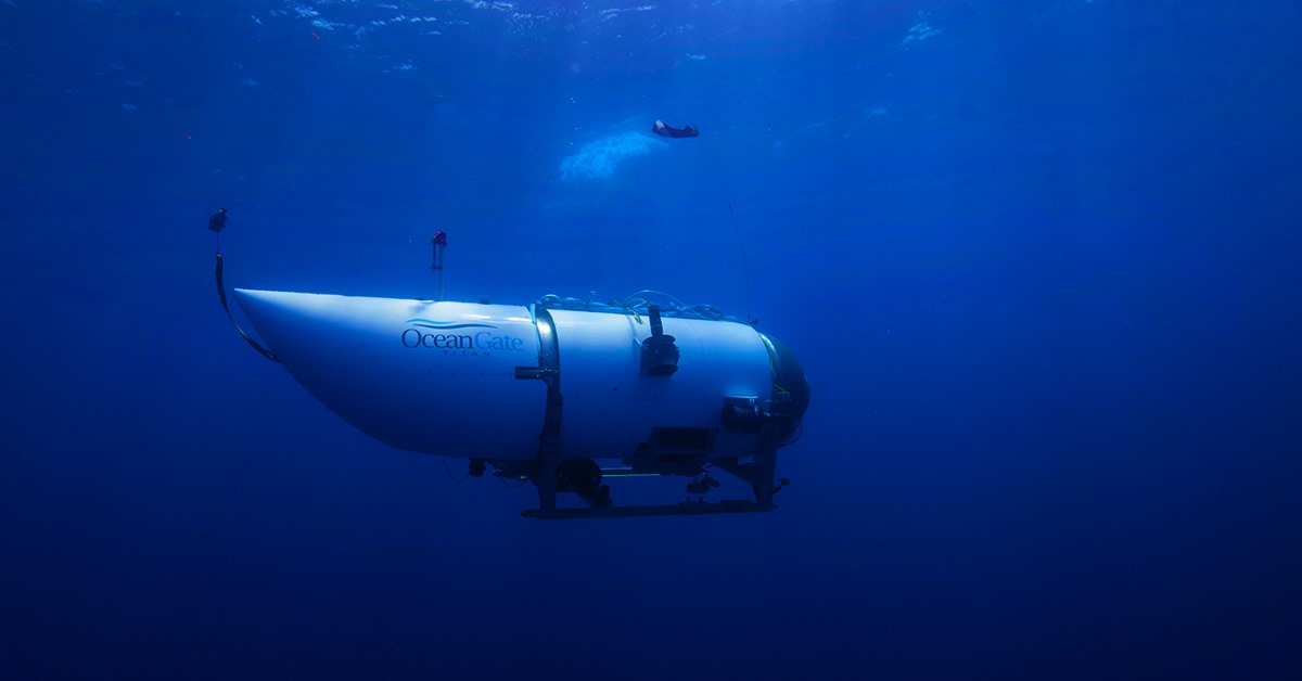  「泰坦號」旅遊潛水器日前疑似於鐵達尼號（Titanic）沈船近500公尺處內爆。 圖：擷取自臉書「OceanGate Expeditions」 