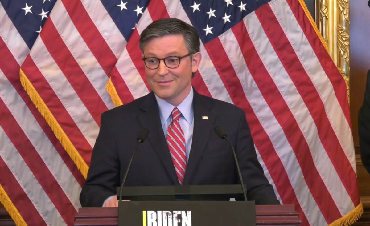 美國眾議院共和黨籍議長強生。 圖：翻攝自 Speaker Mike Johnson X（前推特）帳號 
