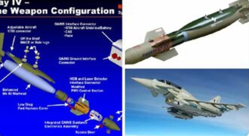  「寶石路IV」雷射制導和 GPS/INS 制導雙模制導炸彈，是一種 500 級精確制導炸彈，價格約 3 萬英鎊，「寶石路IV」中間的 500 磅彈頭，可以穿透厚厚的混凝土，破解敵人的防禦。 圖 : 翻攝自X/ 極光 