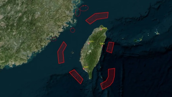  中國解放軍東部戰區與福建海警局宣布，在 23 、 24 兩日對台灣、金門、馬祖等地區發動軍事演習。 圖：翻攝自 玉淵潭天 