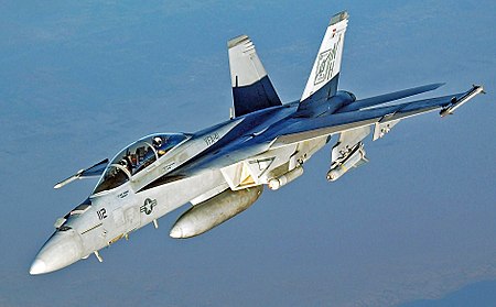  美國海軍超級大黃蜂戰機。 圖：翻攝自維基百科 