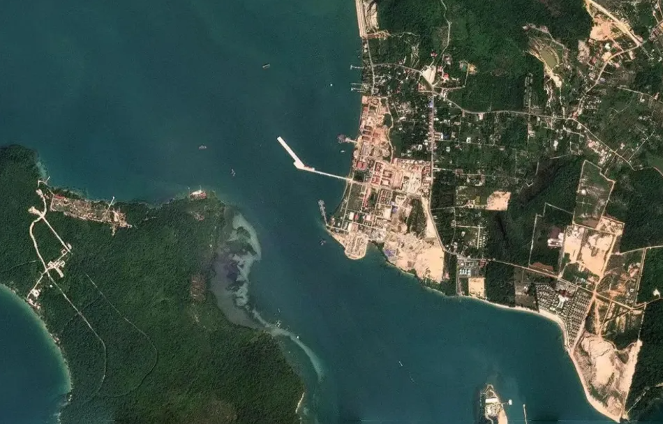  柬埔寨雲壤海軍基空拍圖。 圖:翻攝自騰訊網 