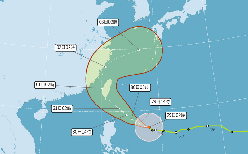 中颱康芮估登陸台東、今下午發布海警！專家：恐挾破壞性暴風豪雨