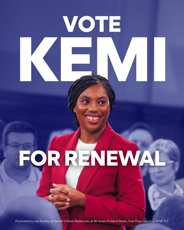  英國保守黨領袖巴登諾克（Olukemi Olufunto 