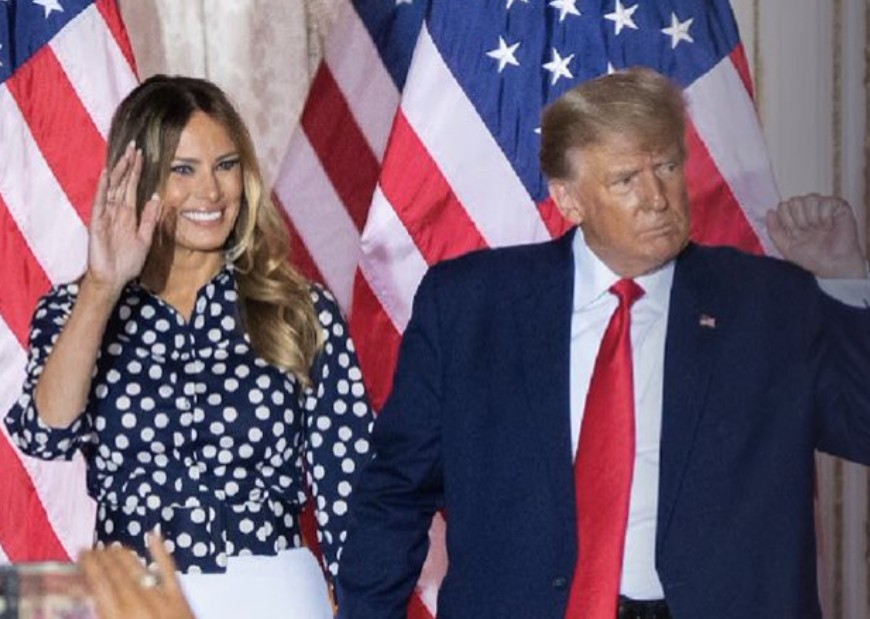 美國總統川普與梅蘭妮雅．川普 ( Melania Trump )。 圖：翻攝川普臉書 