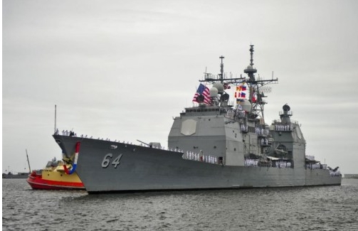 美軍「葛底斯堡號」導彈巡洋艦 ( CG 64 ) 圖 : 翻攝自觀察者網 