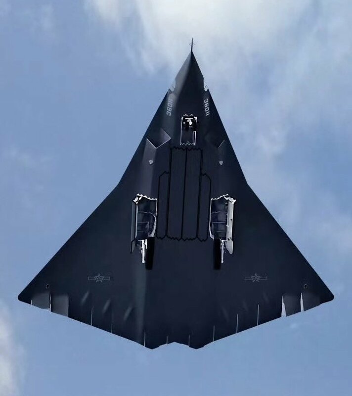  隨著中國新一代戰機殲-36 完成首飛，美國第六代戰機依然停留在紙面設計階段。圖為殲-36。 圖:擷自X帳號@Hnbhger17 