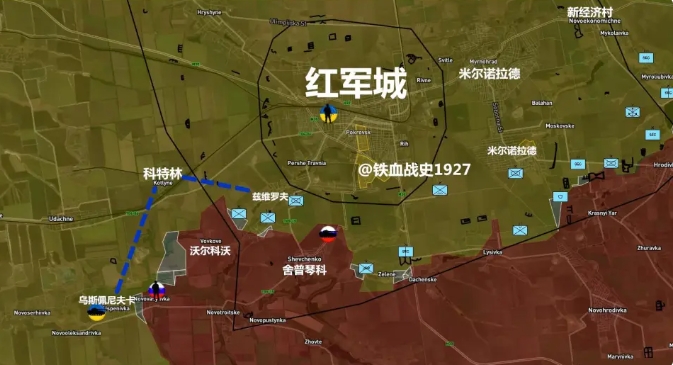  俄軍已經佔領紅軍城東部與南部多個城鎮，並透過步兵戰車將大量士兵送往前線地區，同時也封鎖了紅軍城附近的 H-32 公路。 圖 : 翻攝自鐵血戰史1927 
