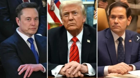 川普團隊內的對華「鷹派」國務卿盧比歐（Marco Rubio）（右）與「親商派」馬斯克（Elon Musk）對華意見分歧。 圖 : 翻攝自騰訊網 