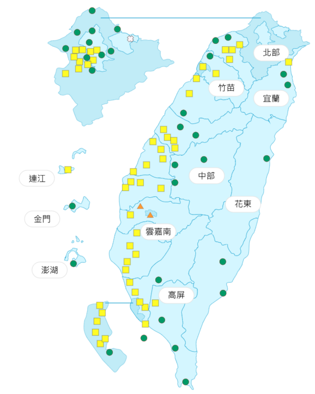 環境部公布各地空氣品質概況。   圖：環境部提供