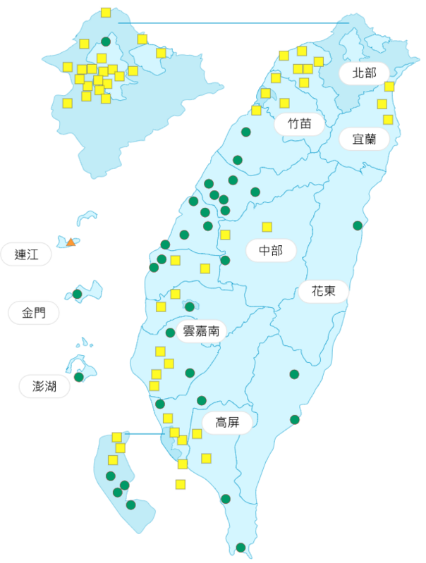 環境部發布各地空氣品質概況。   圖：環境部提供
