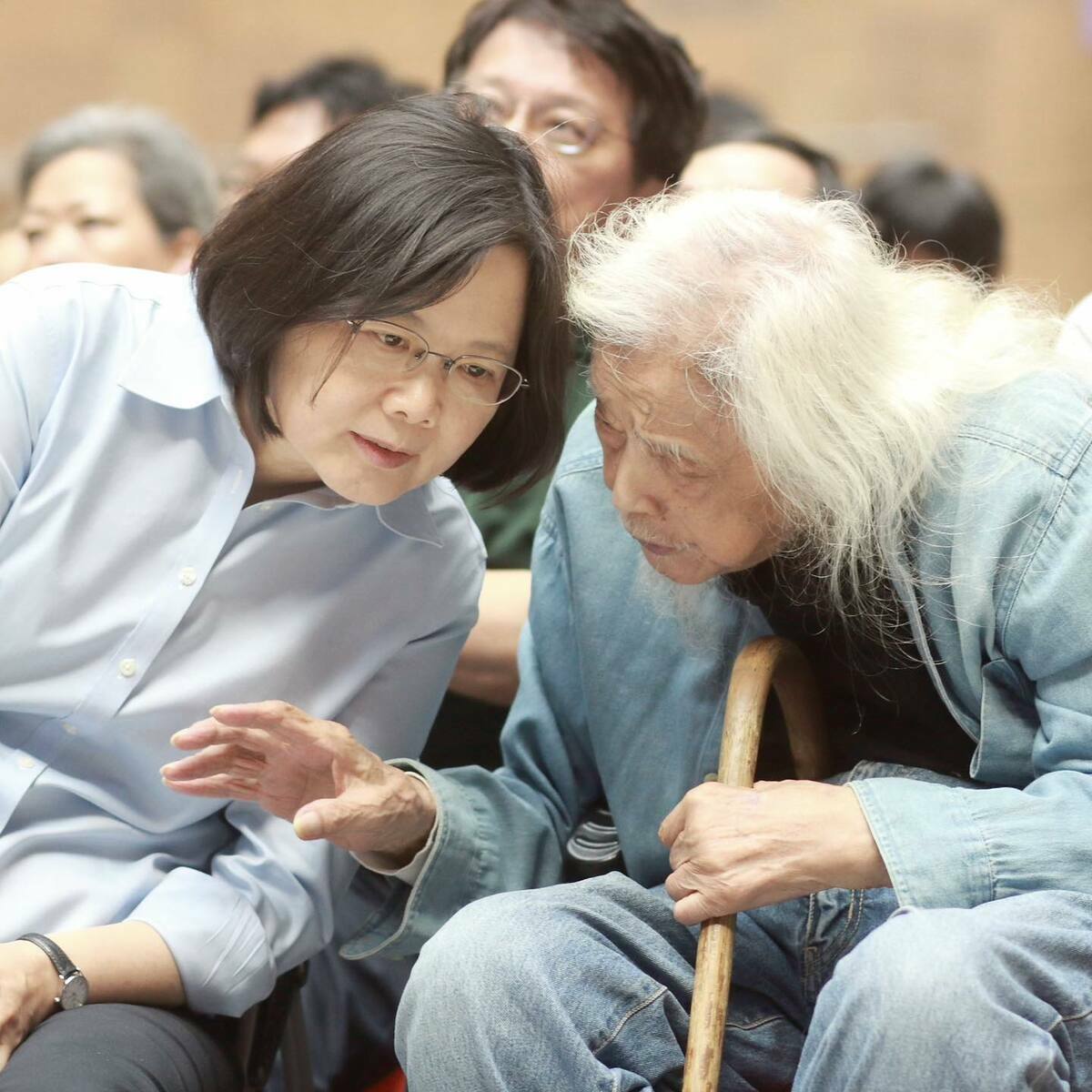 前總統蔡英文和台獨建國運動先驅史明生前合影。   圖：擷自蔡英文臉書粉專