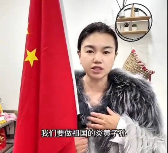 中配「小微」拍攝影片鼓吹武統言論，遭到移民署廢除依親居留許可。   圖：翻攝自抖音