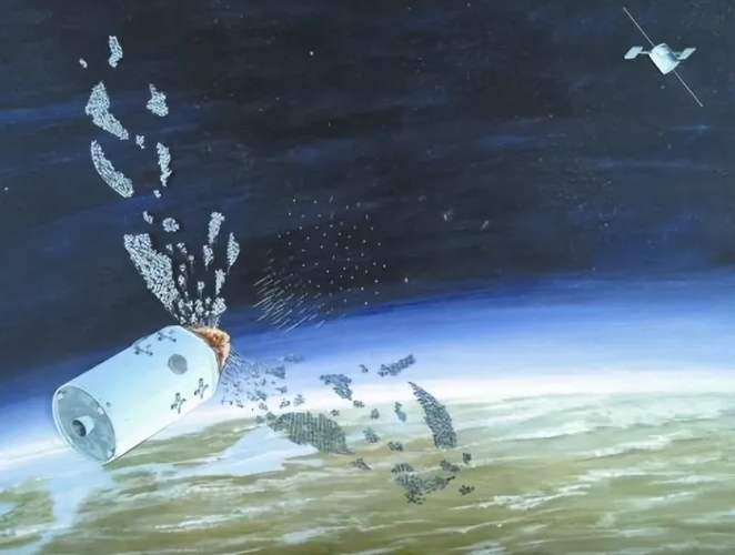  美軍設計的一種太空定向能反衛星武器。 圖 : 翻攝自觀察者網 