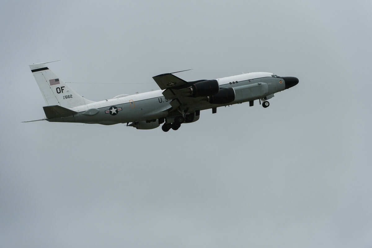  美軍RC-135S型眼鏡蛇球式（Cobra Ball）電子偵察機。(示意圖) 圖：翻攝US AIR FORCE 