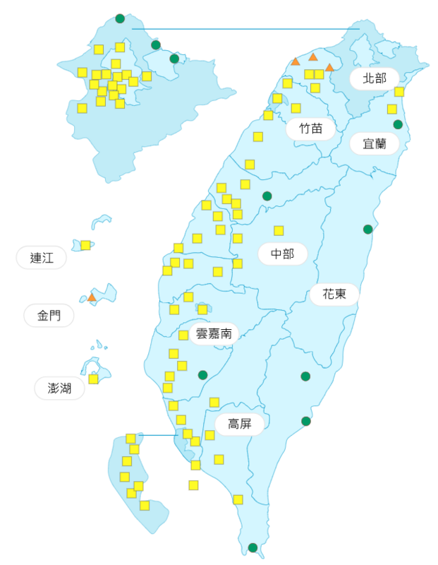 環境部發布各地空氣品質概況。   圖：環境部提供