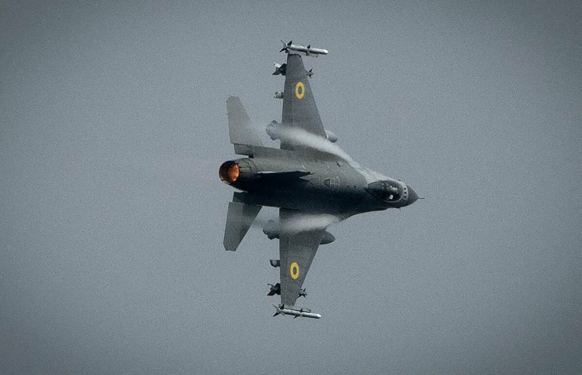 F-16 戰鬥機。 圖：翻攝自 X 