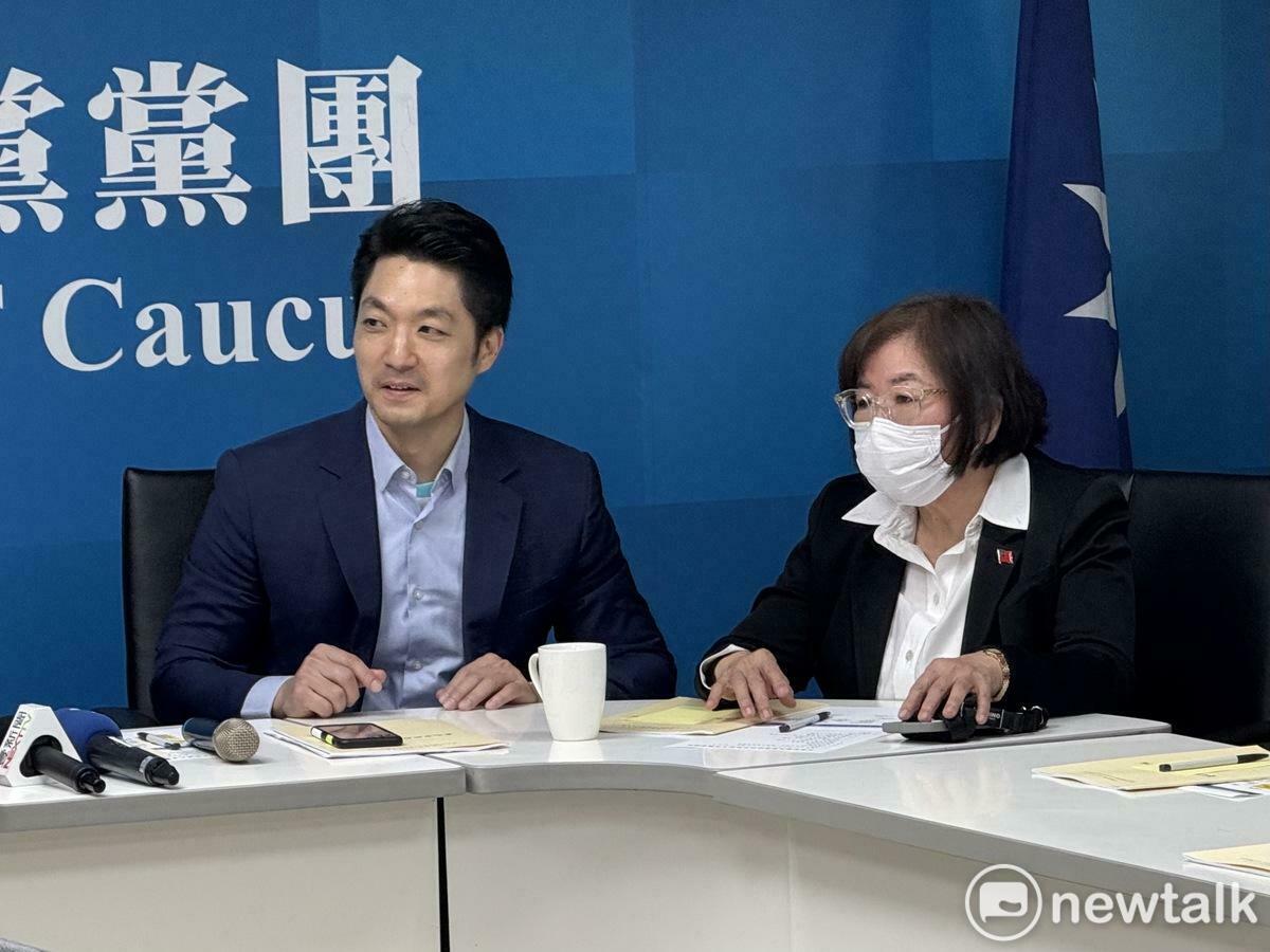 台北市長蔣萬安（左）、國民黨台北市黨部主委黃呂錦茹（右）。   圖：周煊惠 / 攝