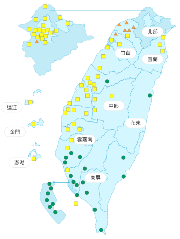 環境部發布各地空氣品質概況。   圖：環境部提供