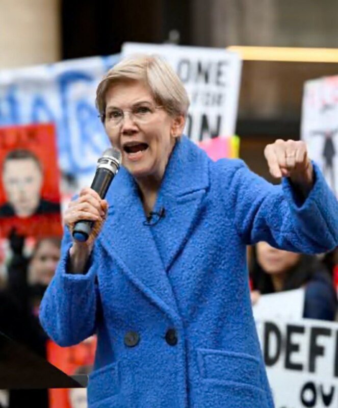  民主黨參議員華倫（Elizabeth Warren）。 圖：翻攝自 X 