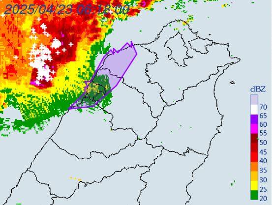 氣象署發布「大雷雨即時訊息」。   圖：氣象署提供