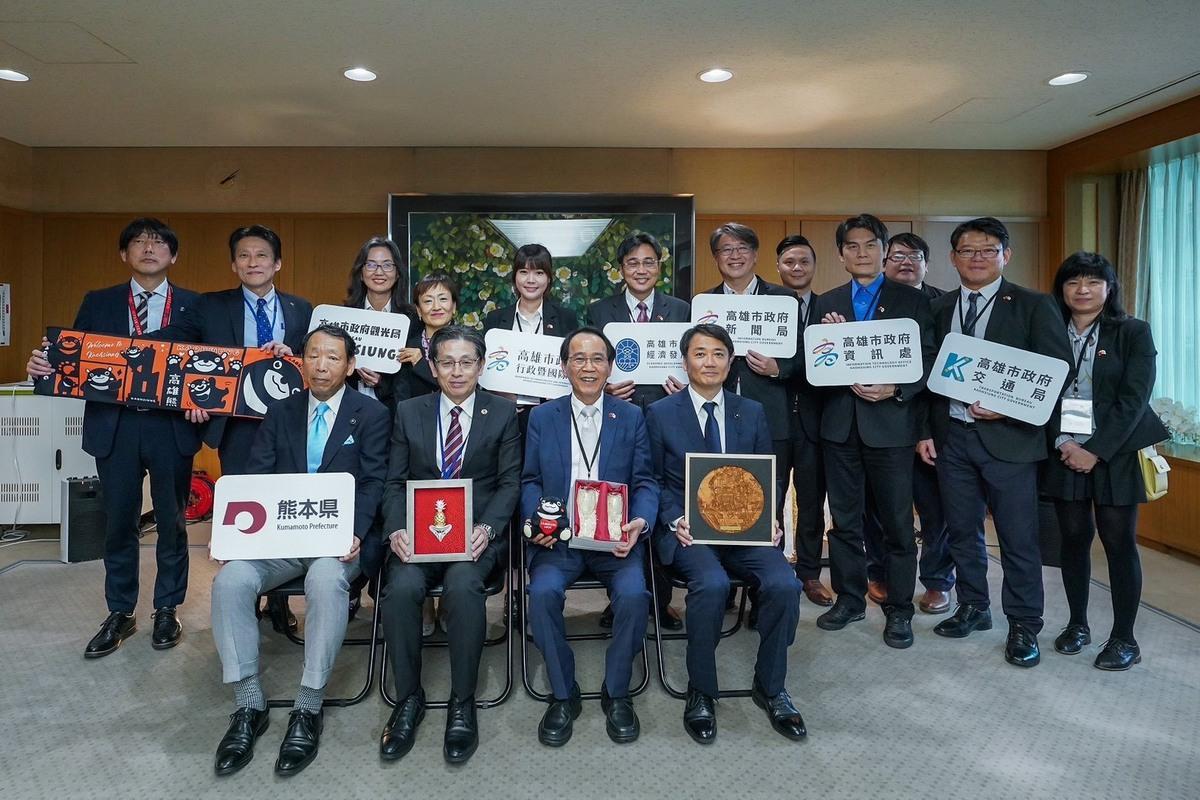 高市府團隊拜會熊本縣廳，展現城市間深厚友誼。   圖：高雄市政府/提供