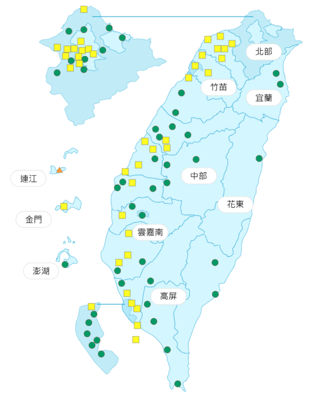 環境部公布各地空氣品質概況。   圖：環境部提供
