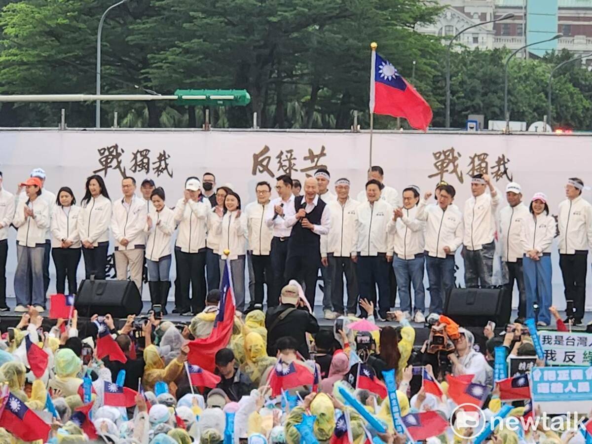 立法院長韓國瑜出席藍白426「反綠共、戰獨裁」活動。   圖：黃建豪 / 提供
