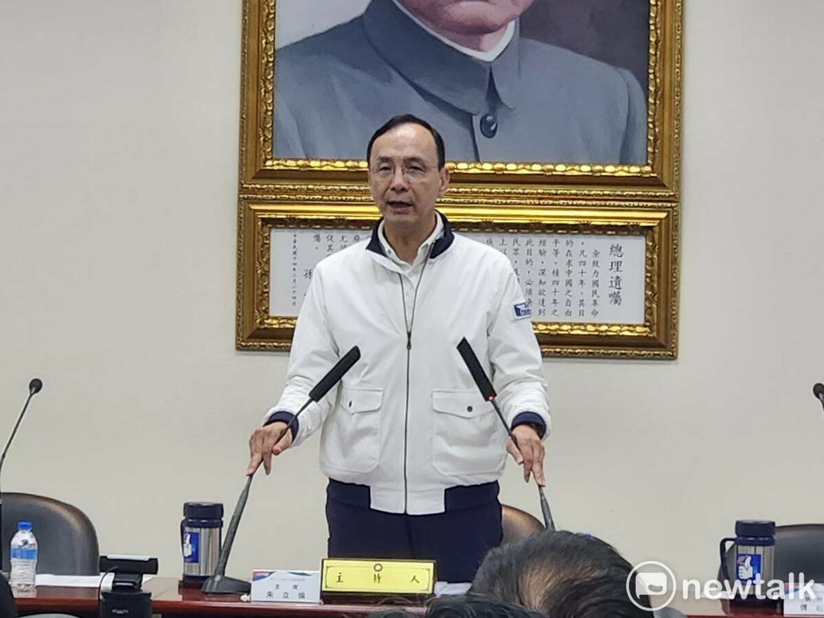 國民黨主席朱立倫在7日中常會上，拿希特勒來比喻總統賴清德對在野黨的打壓，引起各國駐台使節不滿。   圖：黃建豪/攝（資料照）