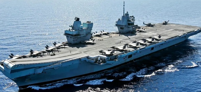 英軍航母(示意圖)。 圖：翻攝自 騰訊網 瑤音萬里 