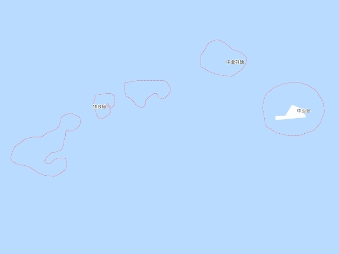 南海鐵線礁靠近有菲軍駐紮的中業島，有多個島礁。