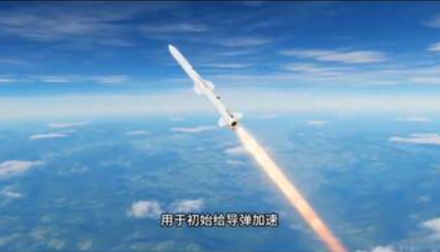  A射B導第一階段，導彈加速升空。 圖 : 影片截圖 