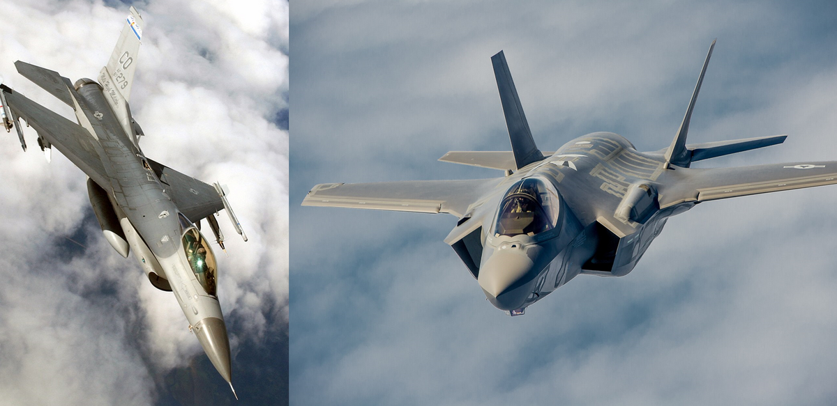 美國 F-16（圖左）和 F-35A（圖右）都險些被胡塞武裝擊落。