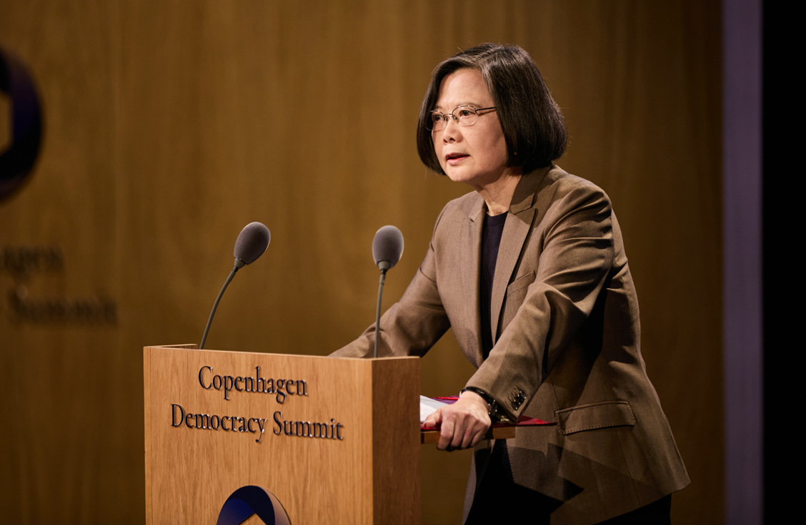 蔡英文在哥本哈根民主高峰會發表演說   圖：蔡英文辦公室提供
