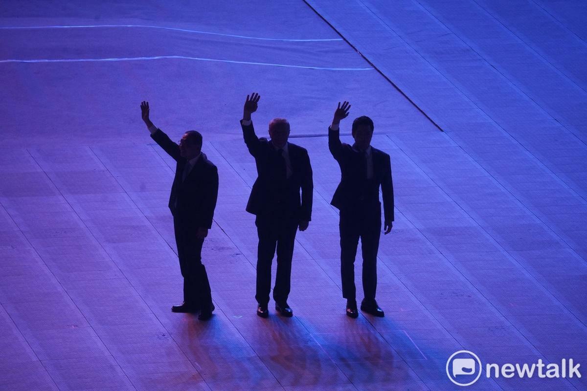 台北市長蔣萬安、新北市長侯友宜、IMGA會長Sergii Bubka。   圖：張良一 / 攝