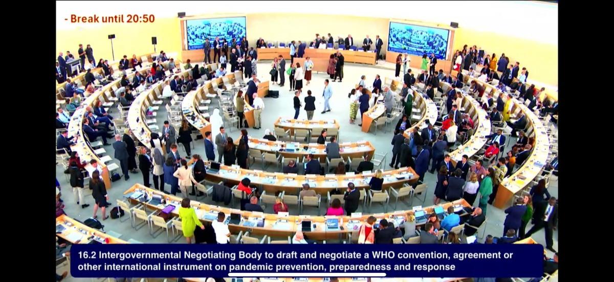 第78屆世界衛生大會正在瑞士日內瓦召開。   圖：翻攝自世衛直播