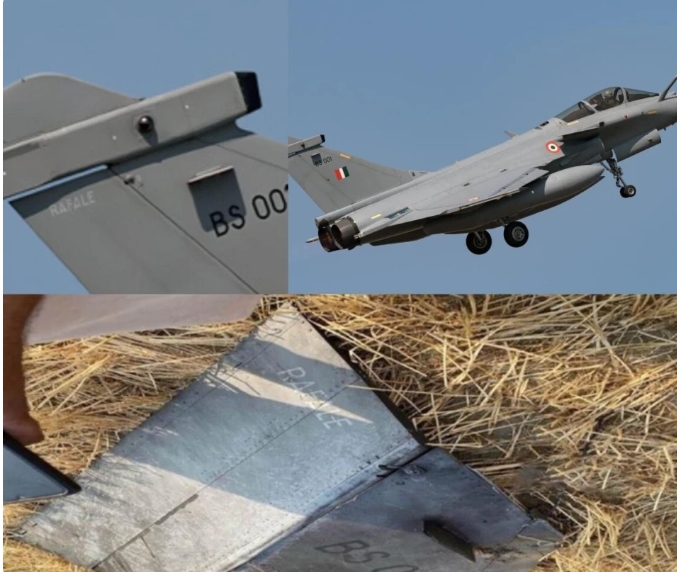  被擊落的陣風戰機殘骸。 圖 : 翻攝自軍哥茶話室 