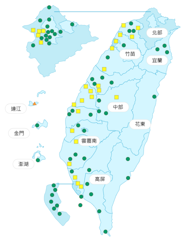 環境部公布各地空氣品質概況。   圖：環境部提供