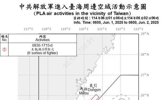 中共解放軍端午連假擾台趨緩 一早仍派無人機繞台飛行