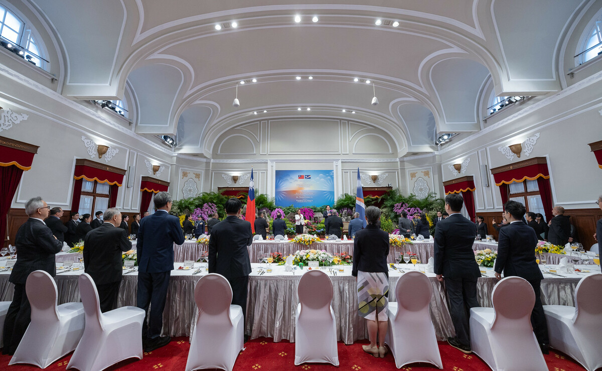  賴清德國宴宴請海妮。 圖：總統府提供 