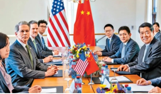 中美關稅第一輪談判於 5 月中在日內瓦舉行，6 月 11 日在倫敦完成了第二輪談判 。 圖 : 翻攝自騰訊網 