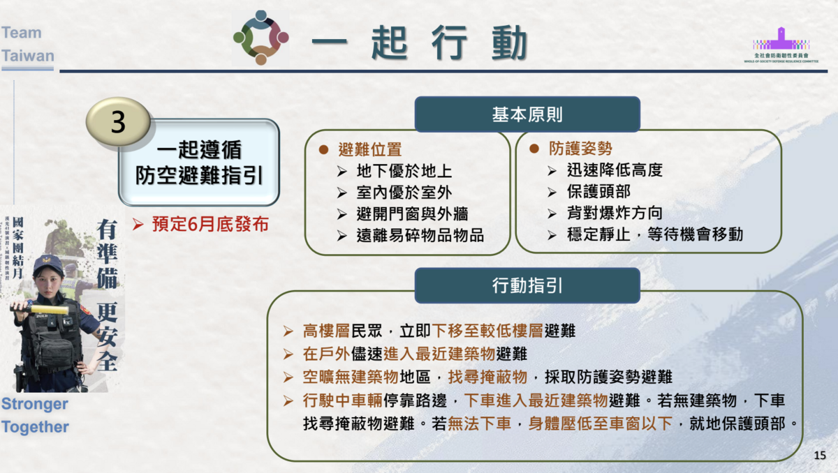  新版防空避難指引 圖：總統府提供 