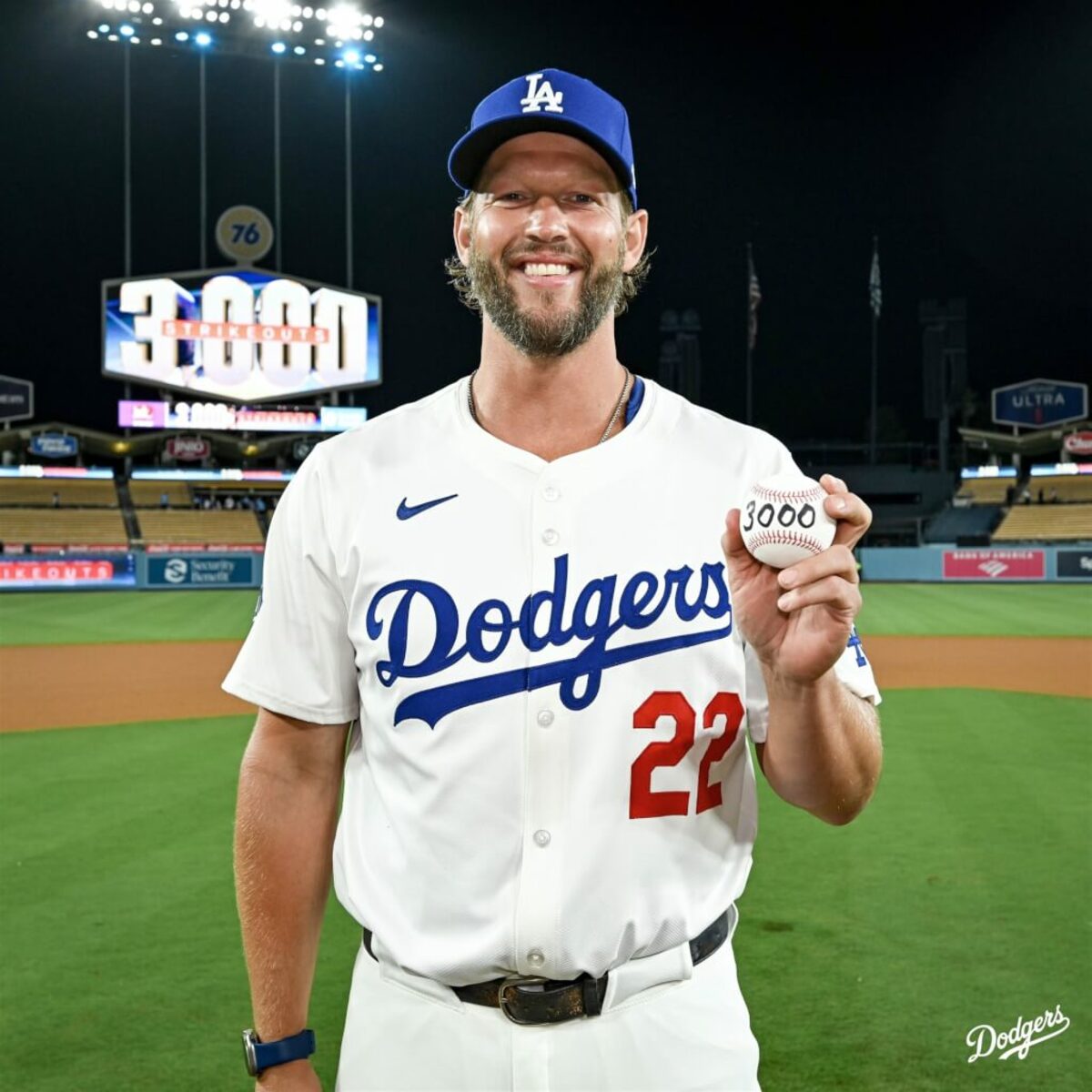 道奇柯蕭MLB第20位3000K投手 左投第4人