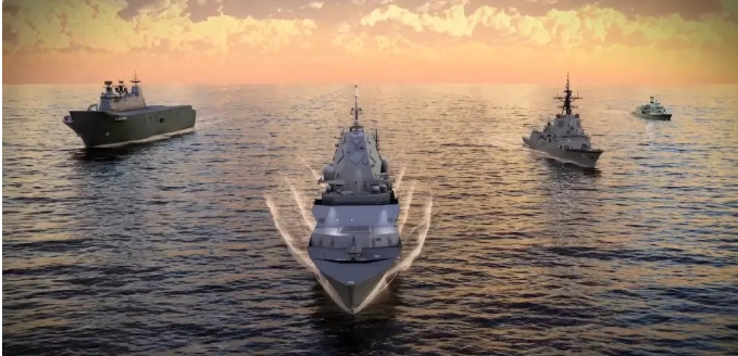  澳大利亞打造新型艦隊膜擬圖。 圖 : 翻攝自世界軍艦 