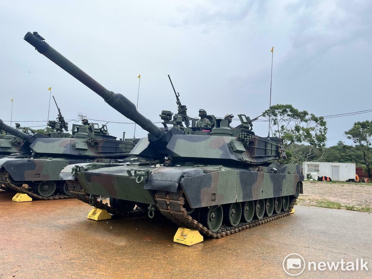 美國軍售給台灣的「M1A2T新式戰車換裝訓練」。 圖：金大鈞/攝 
