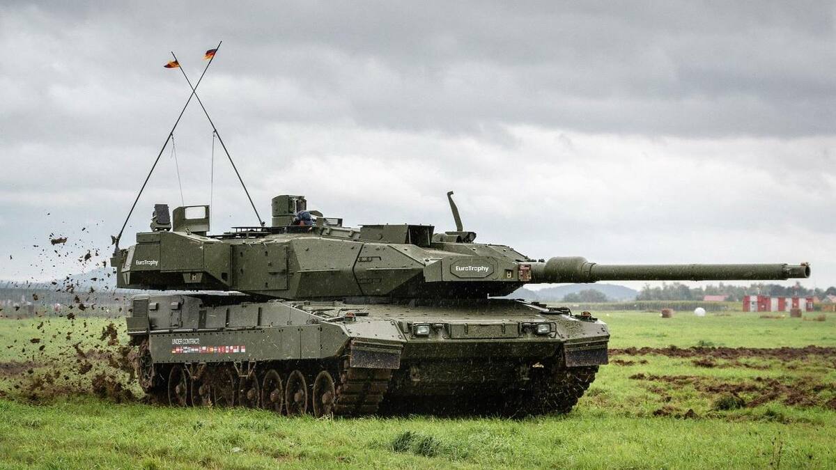  德國政府計畫為德軍（Bundeswehr）增購數百輛全新豹2（Leopard 2）主戰坦克 圖：翻攝自 X NEXTA 