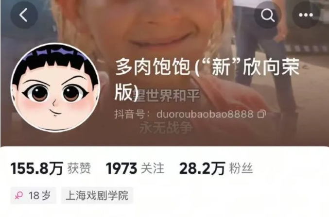  多肉飽飽的抖音帳號，有155.8萬名粉絲。 圖 : 翻攝自抖音 